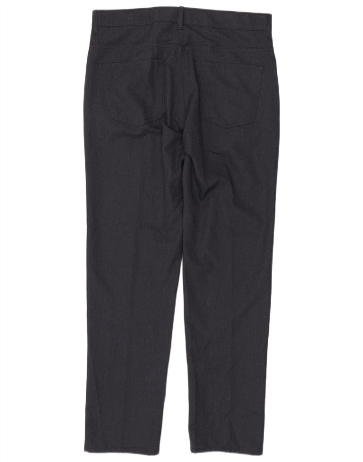 Marks & Spencer Mens Straight Suit Trousers W34 L33 Navy Blue Polyester