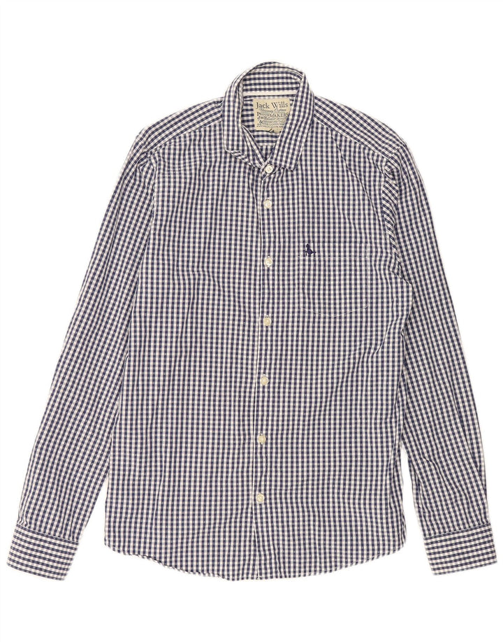 JACK WILLS Mens Shirt Medium Blue Check Cotton