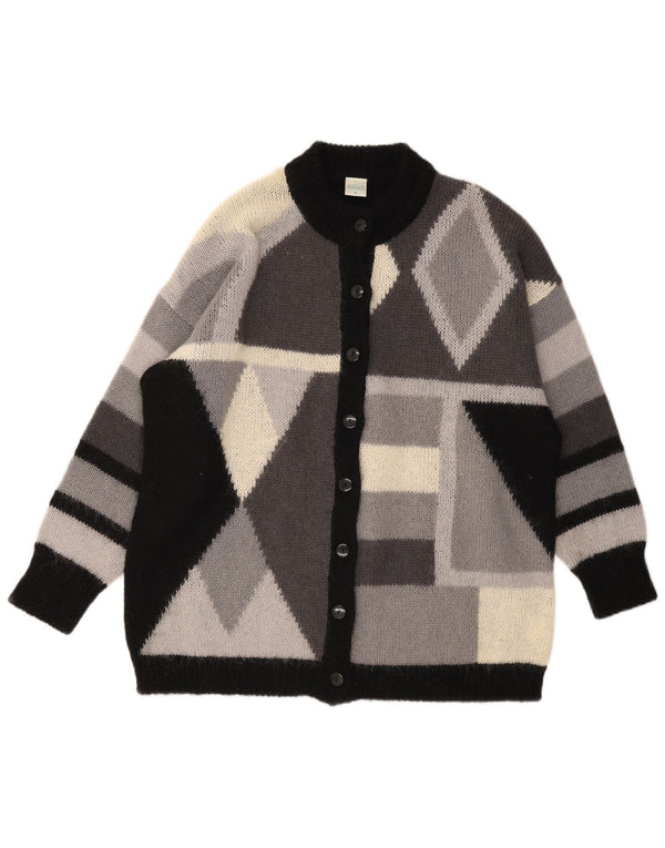 C&A Womens Canda Oversized Cardigan Sweater UK 18 XL Grey Geometric Acrylic