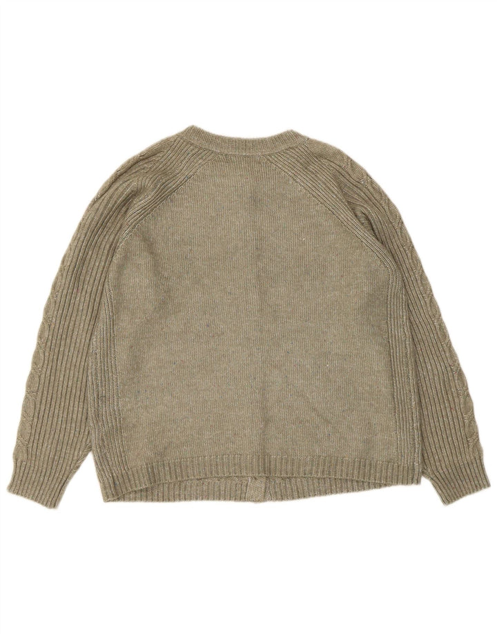 Marks & Spencer Womens Cardigan Sweater UK 14 Medium Khaki Polyester