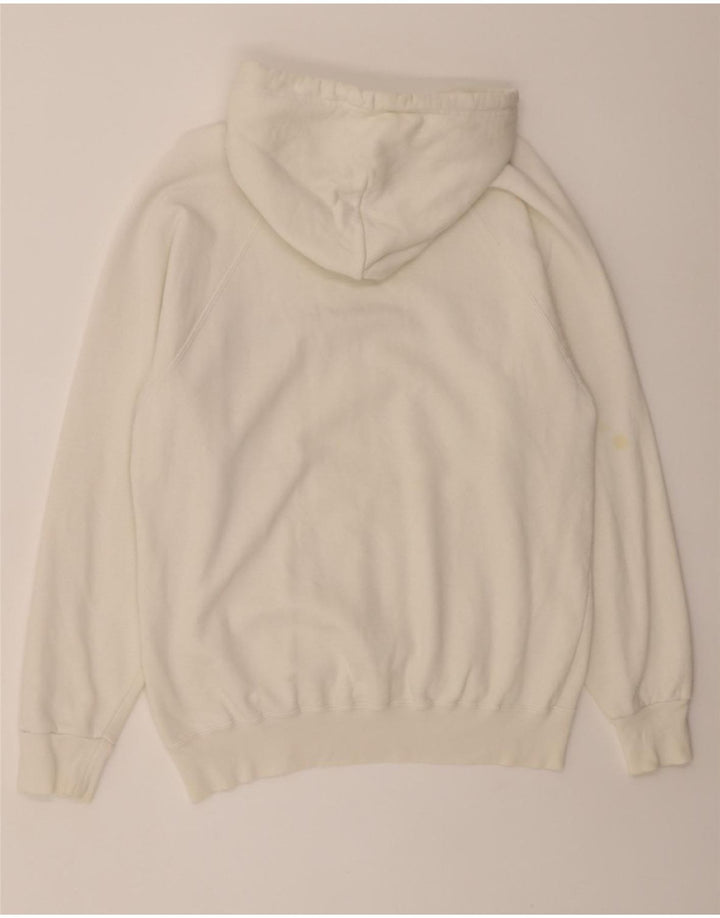 CHAMPION Mens Graphic Hoodie Jumper Medium White Cotton Vintage Champion and Second-Hand Champion from Messina Hembry 