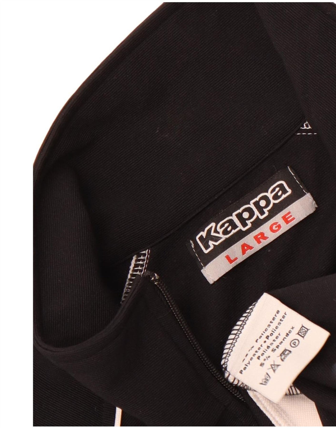 Kappa Mens Tracksuit Top Jacket Large Black Colourblock Polyester