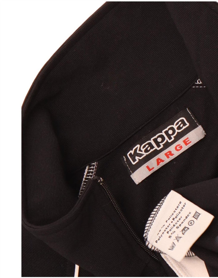 Kappa Mens Tracksuit Top Jacket Large Black Colourblock Polyester