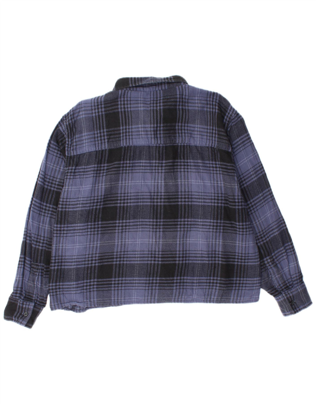 Levi's Womens Oversized Flannel Shirt UK 14 Medium Navy Blue Plaid Cotton