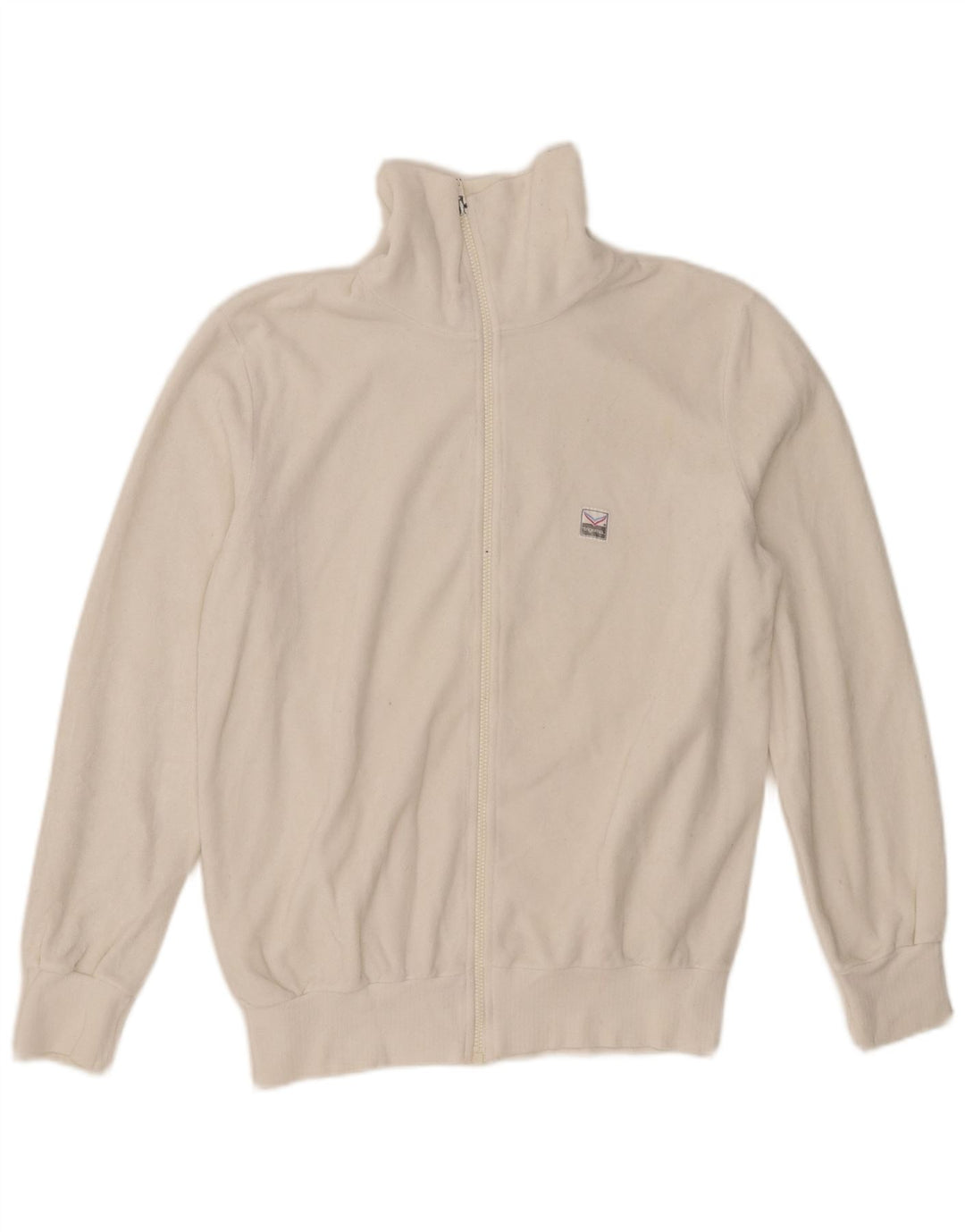 Trigema Mens Tracksuit Top Jacket Small White Cotton