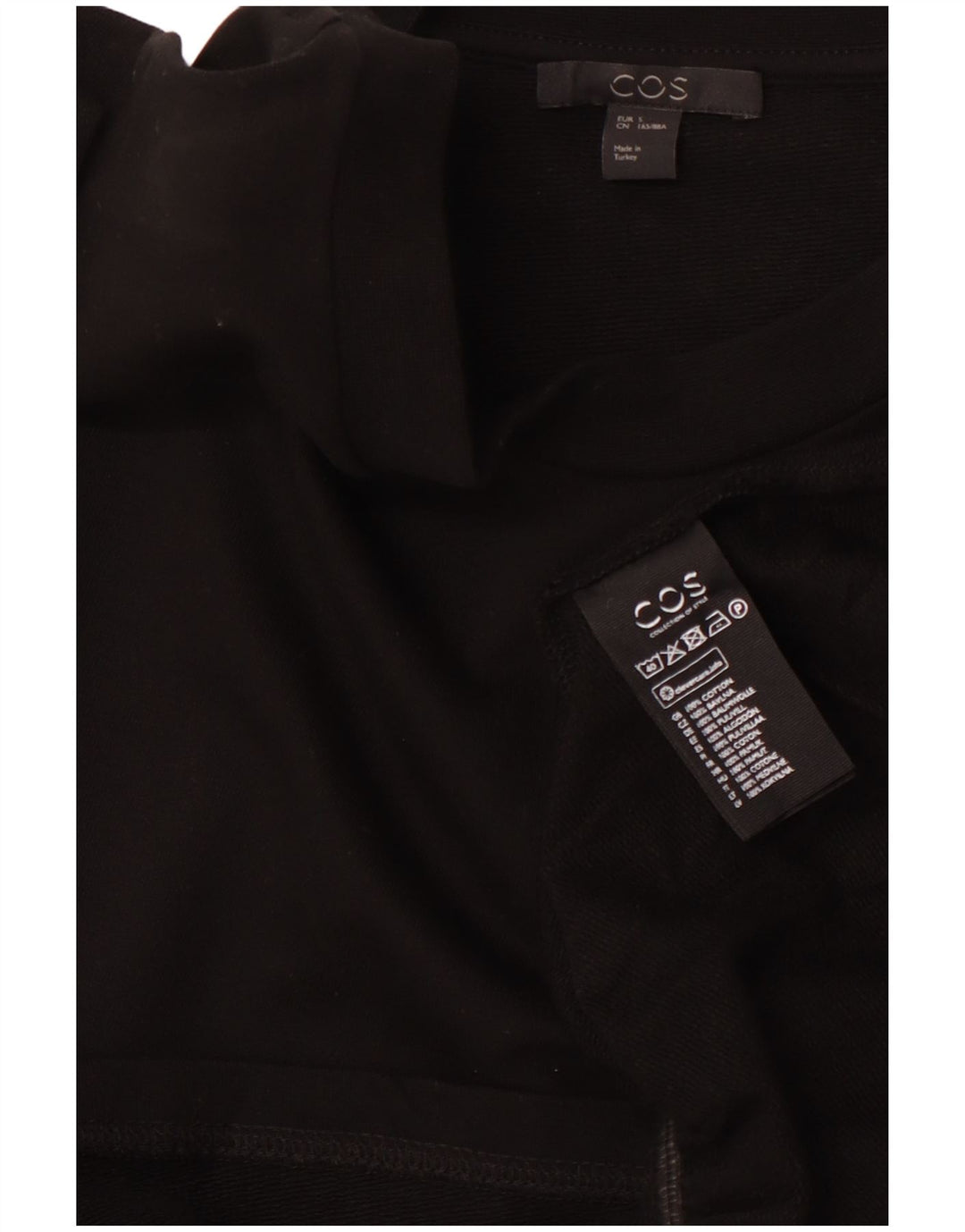 COS Womens Blouse Top UK 10 Small Black Cotton