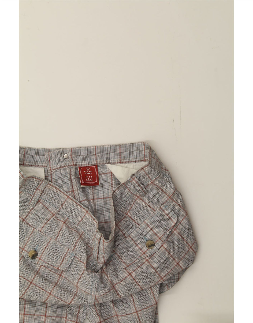 BLUE SIDE Mens Cargo Shorts IT 52 XL W38  Blue Check Cotton Vintage Blue Side and Second-Hand Blue Side from Messina Hembry 
