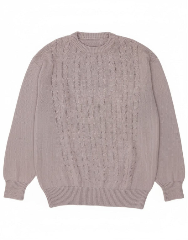 Vintage Womens Crew Neck Jumper Sweater UK 18 XL Purple Cotton