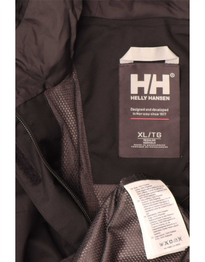 Helly Hansen Womens Hooded Rain Jacket UK 18 XL Black Polyester