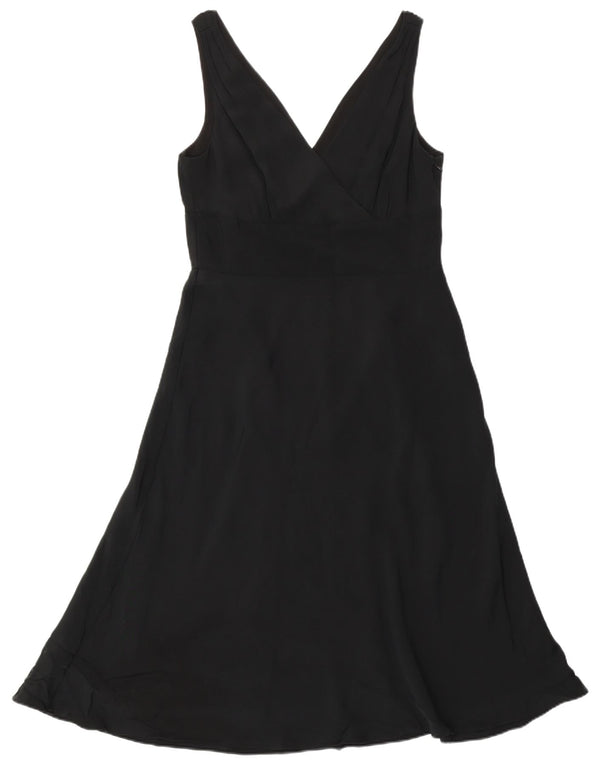 J. Crew Womens Sleeveless A-Line Dress US 10 Large Black Silk