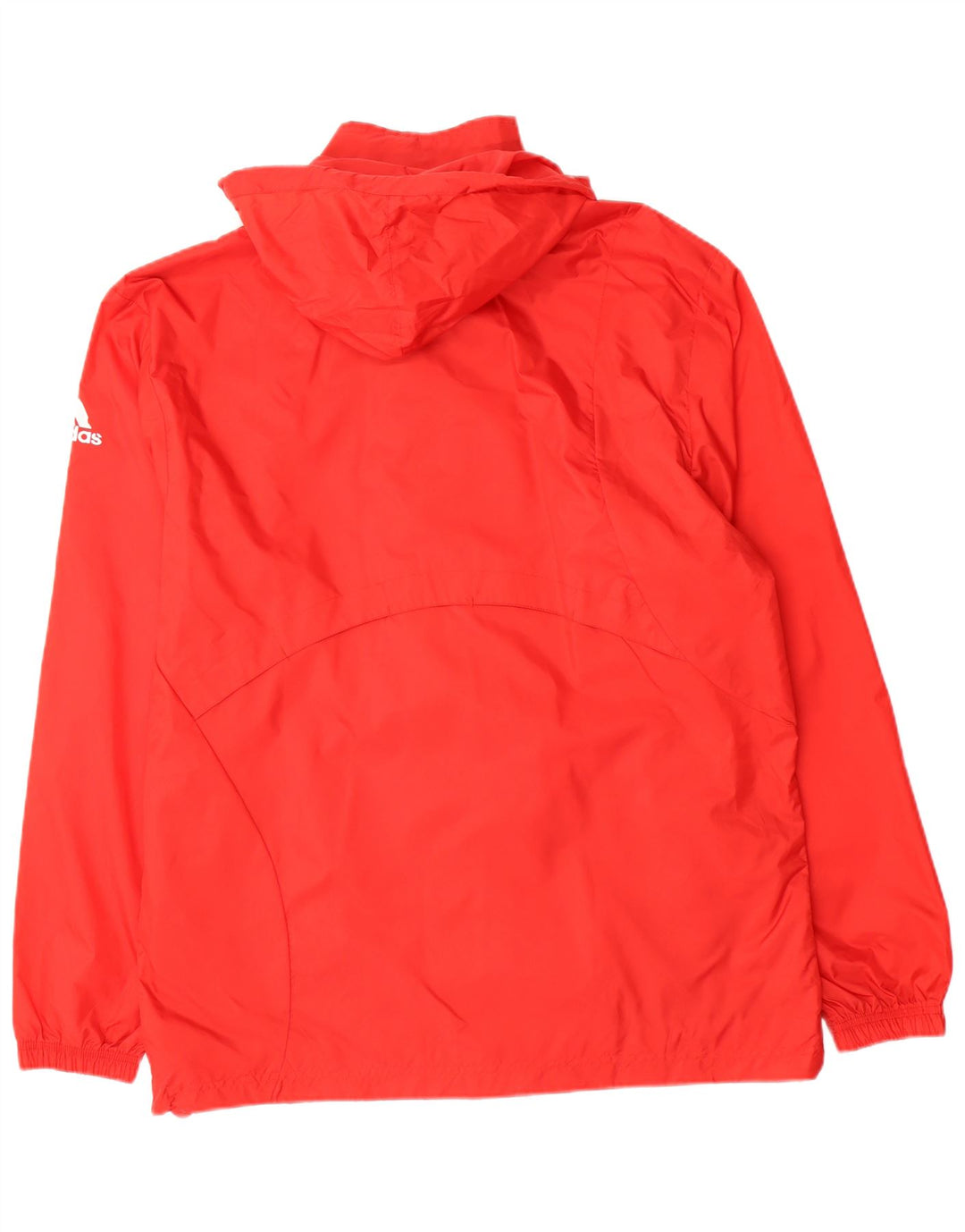 ADIDAS Mens Graphic Hooded Rain Jacket UK 40 Large Red Nylon