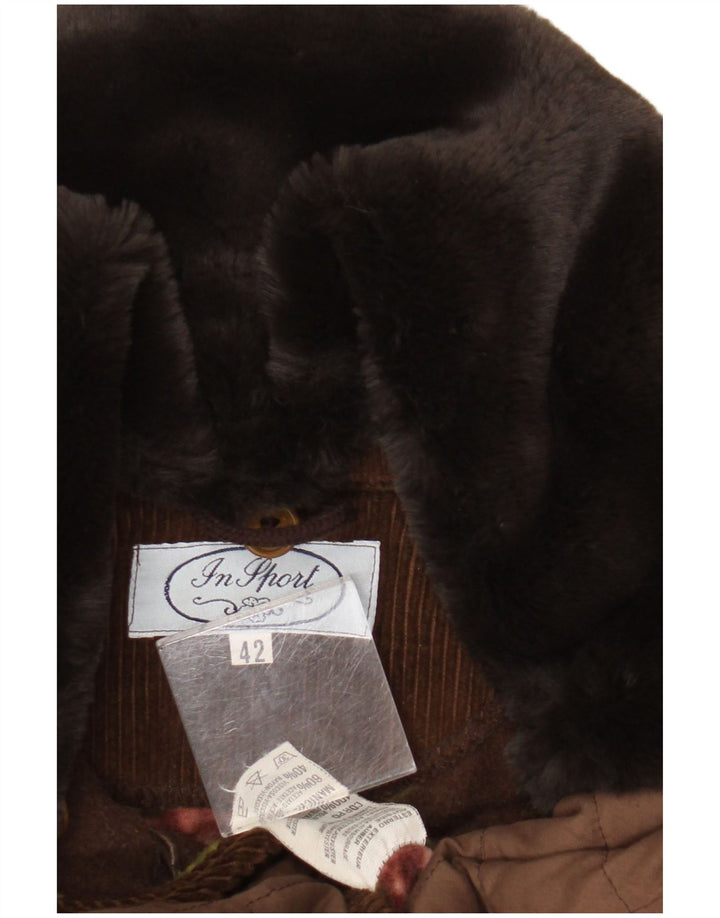 Vintage Womens Quilted Jacket IT 42 Medium Brown Polyester