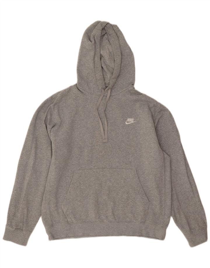 Nike Mens Hoodie Jumper Medium Grey Flecked Cotton
