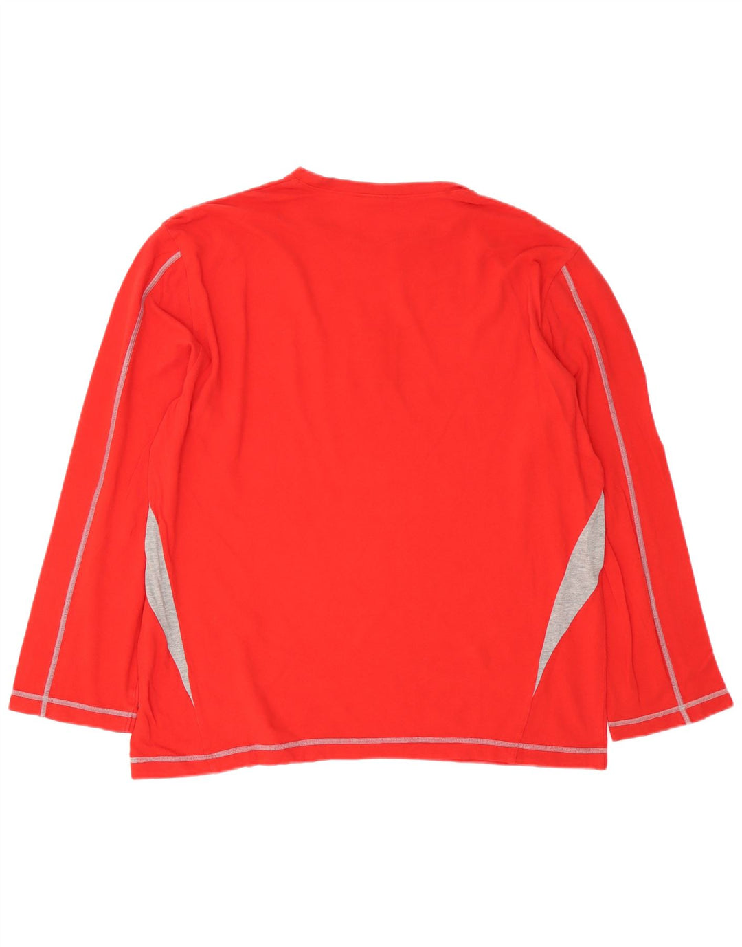 FILA Mens Graphic Top Long Sleeve Large Red Colourblock Cotton