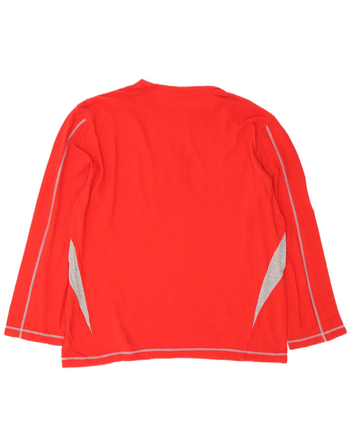 FILA Mens Graphic Top Long Sleeve Large Red Colourblock Cotton