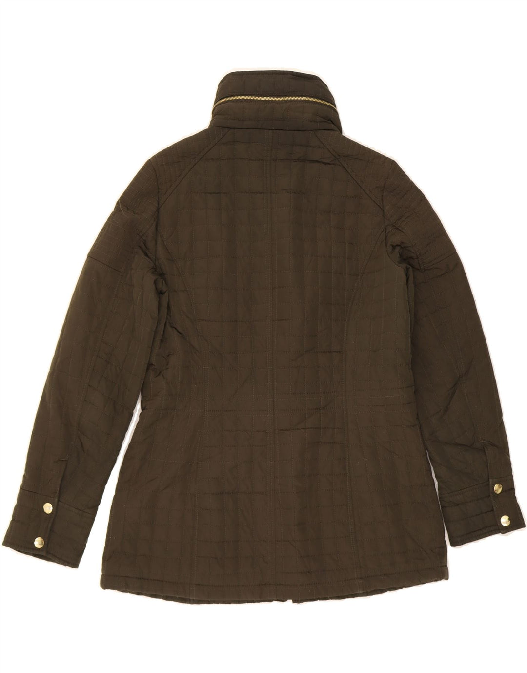 MICHAEL KORS Womens Hooded Quilted Jacket UK 14 Medium Khaki Polyester Vintage Michael Kors and Second-Hand Michael Kors from Messina Hembry 