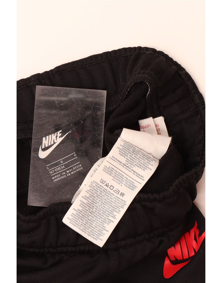 NIKE Boys Tracksuit Trousers Joggers 12-13 Years Large Black Polyester
