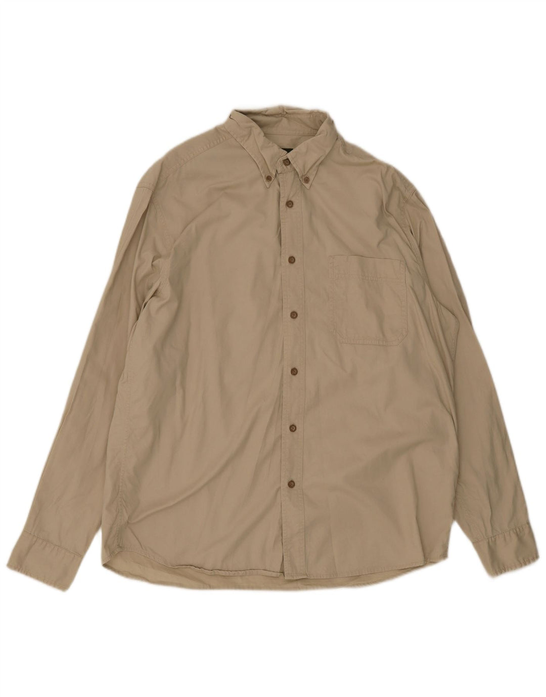 Eddie Bauer Mens Shirt Large Beige Cotton