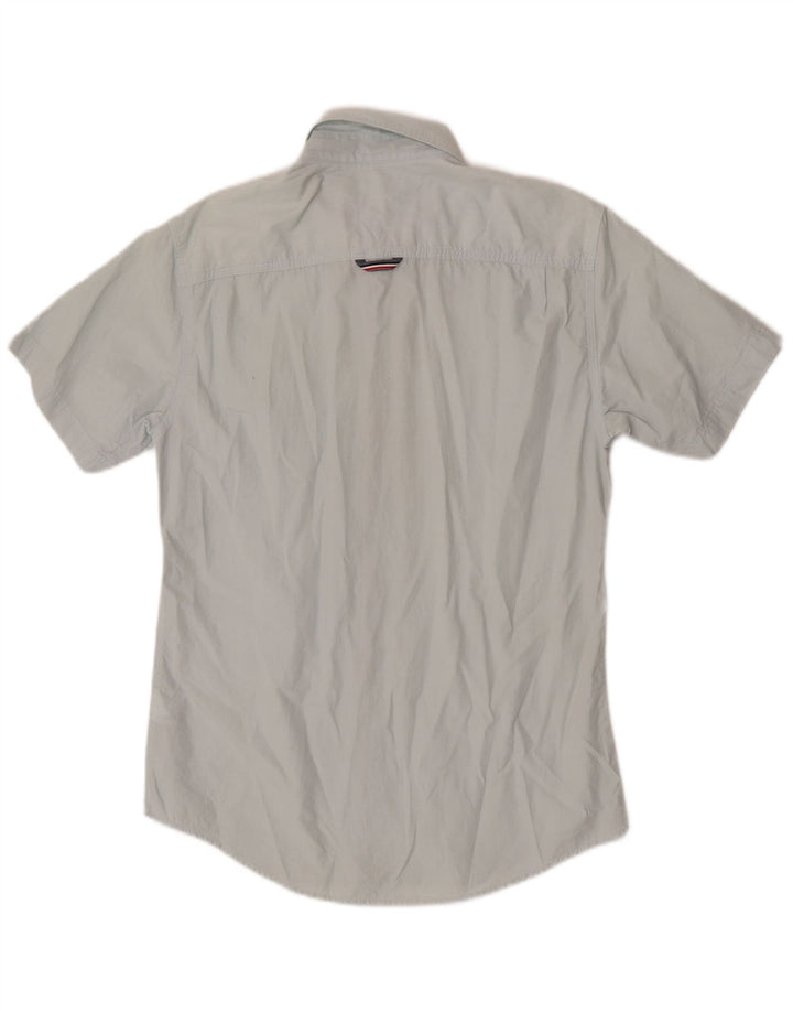 Tommy Hilfiger Mens Short Sleeve Shirt Small Blue Cotton