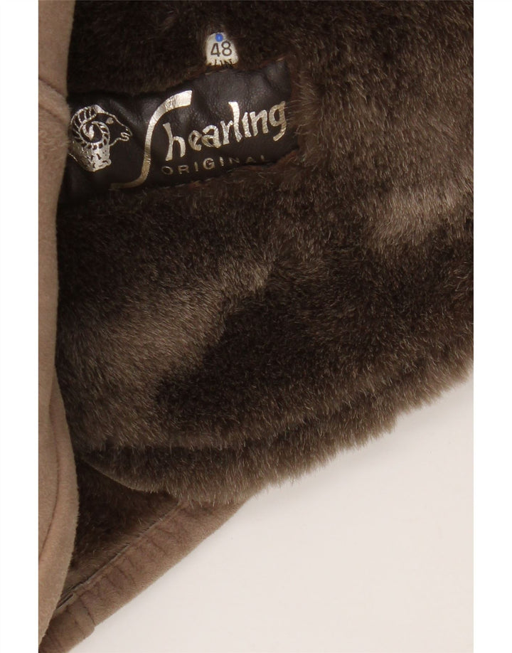 Vintage Womens Shearling Coat IT 48 XL Brown Shearling