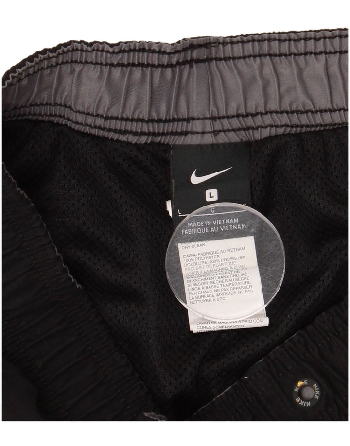 NIKE Mens Graphic Swimming Shorts Large  Black Polyester