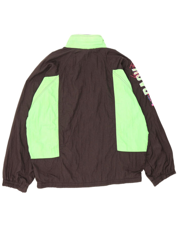 Diadora Mens Graphic Loose Fit Tracksuit Top Jacket Large Black Colourblock