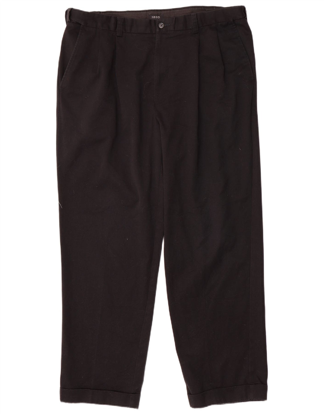 Izod Mens Pegged Chino Trousers W38 L31 Black Polyester