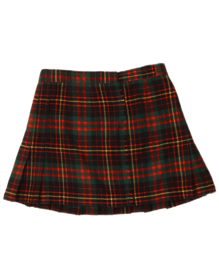 Vintage Womens Wrap Pleated Skirt IT 42 Medium W28 Multicoloured Plaid