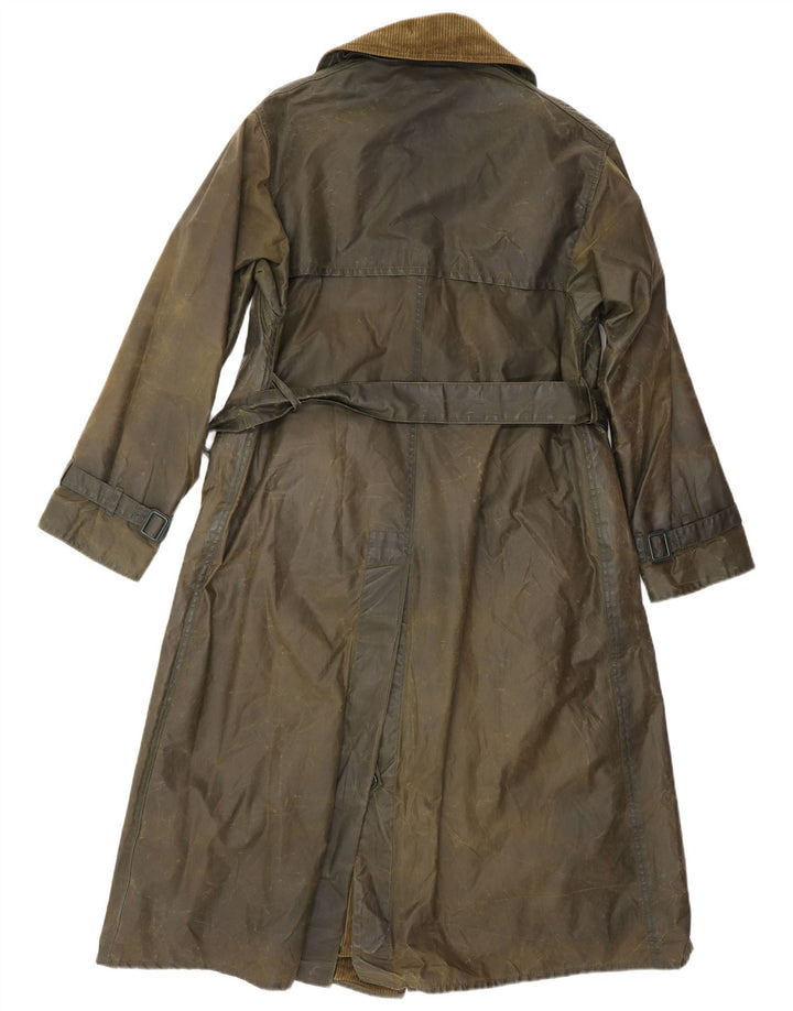 BARBOUR Womens Waxed Cotton Trench Coat EU 34 XS Khaki Cotton Classic