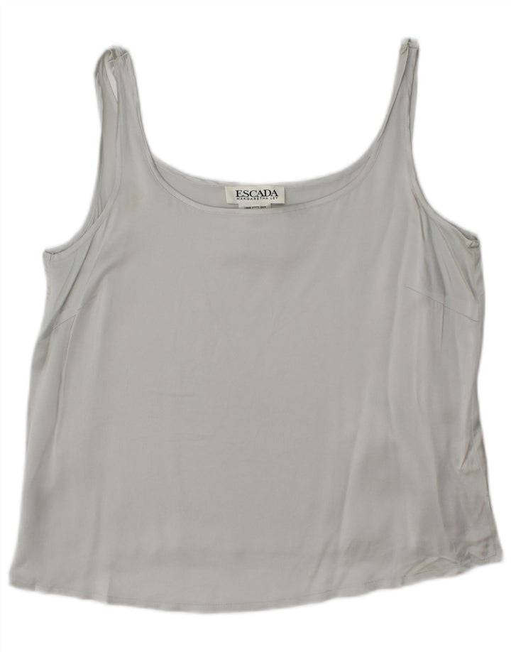 Escada Womens Vest Top IT 42 Medium Grey Silk