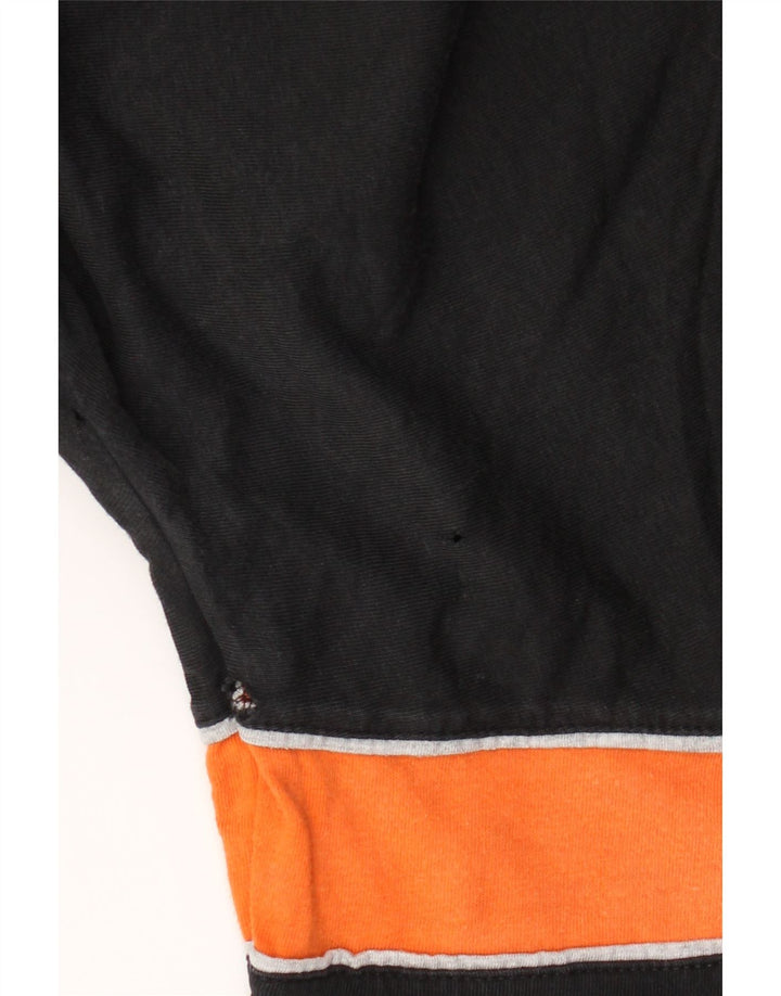 Diadora Mens Button Neck Sweatshirt Jumper XL Black Colourblock Cotton