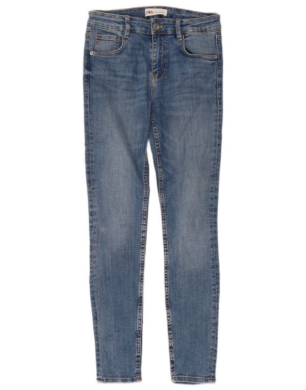 Zara Womens High Waist Skinny Jeans EU 36 XS W26 L29 Blue Cotton