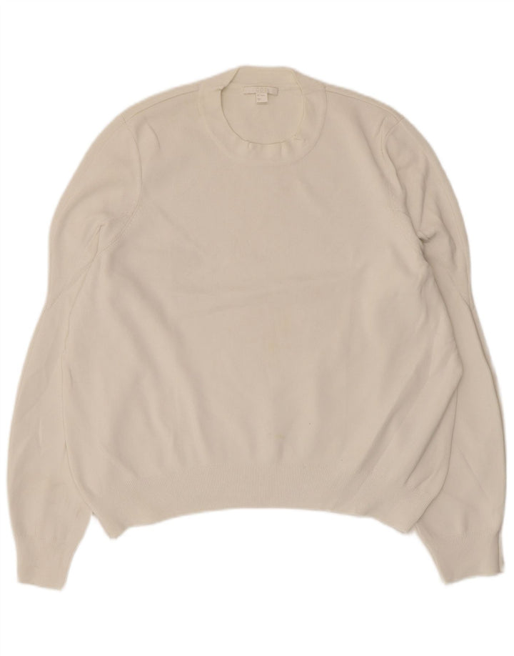 Cos Womens Crew Neck Jumper Sweater UK 14 Medium White Viscose