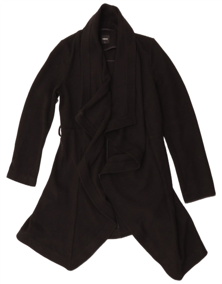 Oasis Womens Open Overcoat UK 10 Small Black Polyester
