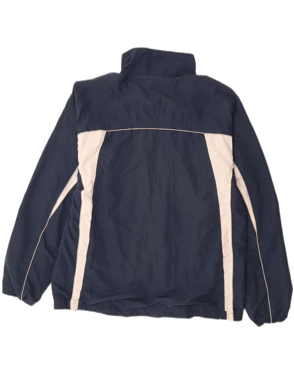 ASICS Mens Tracksuit Top Jacket XL Navy Blue Colourblock Polyester