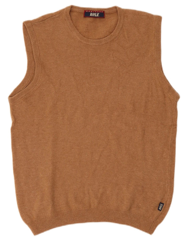 Rifle Womens Heritage Vest Tank Top UK 12 Medium Brown Wool