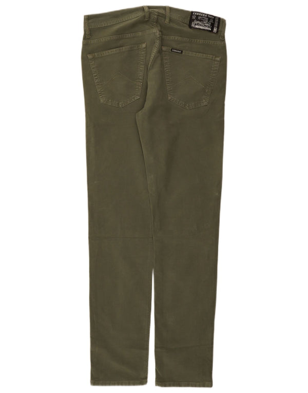 Carrera Mens Slim Casual Trousers IT 48 Medium W33 L32 Khaki Cotton