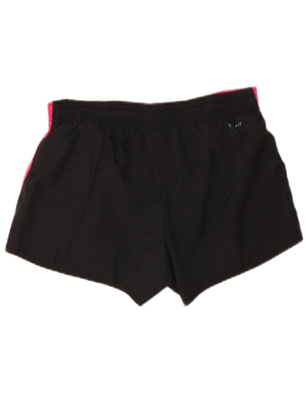 Nike Womens Dri Fit Sport Shorts UK 10 Small  Black Colourblock Polyester