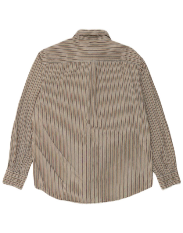Think Pink Mens Shirt Small Grey Striped Cotton