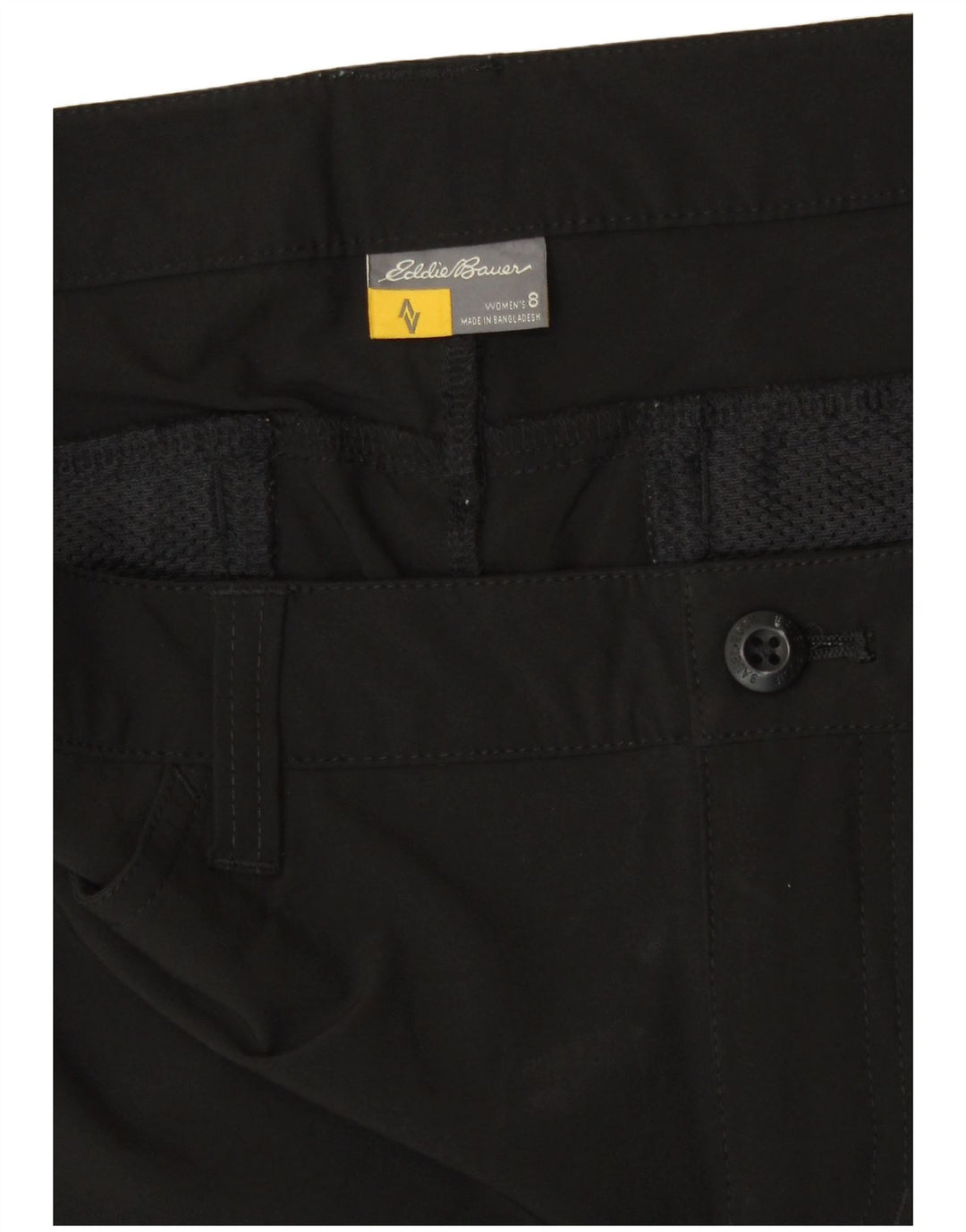 Eddie Bauer Womens Cargo Shorts US 8 Medium W30 Black Polyester