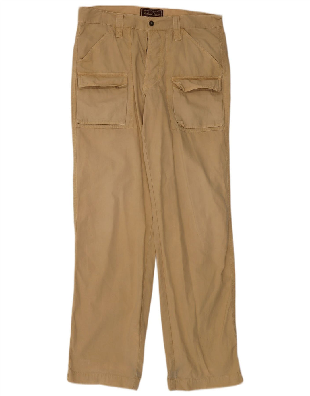 MARLBORO CLASSICS Mens Straight Cargo Trousers EU 50 Large W34 L33 Beige