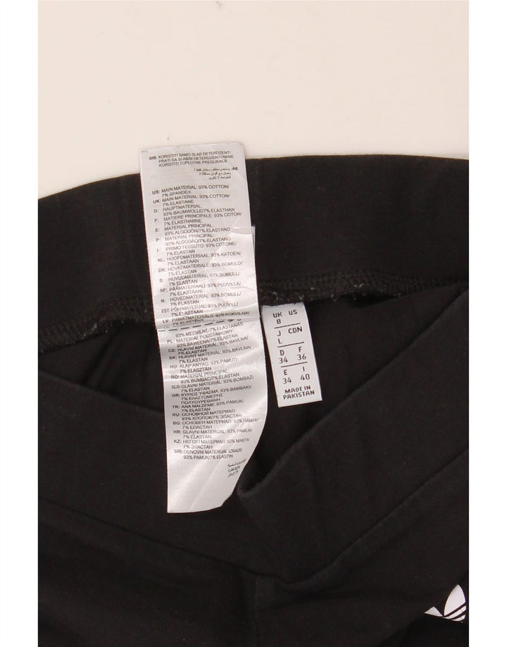 ADIDAS Womens Leggings UK 8 Small Black Cotton