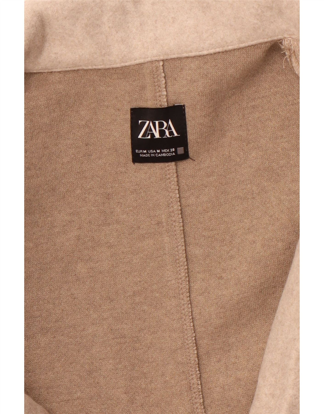 ZARA Womens Open Overcoat UK 14 Medium Beige