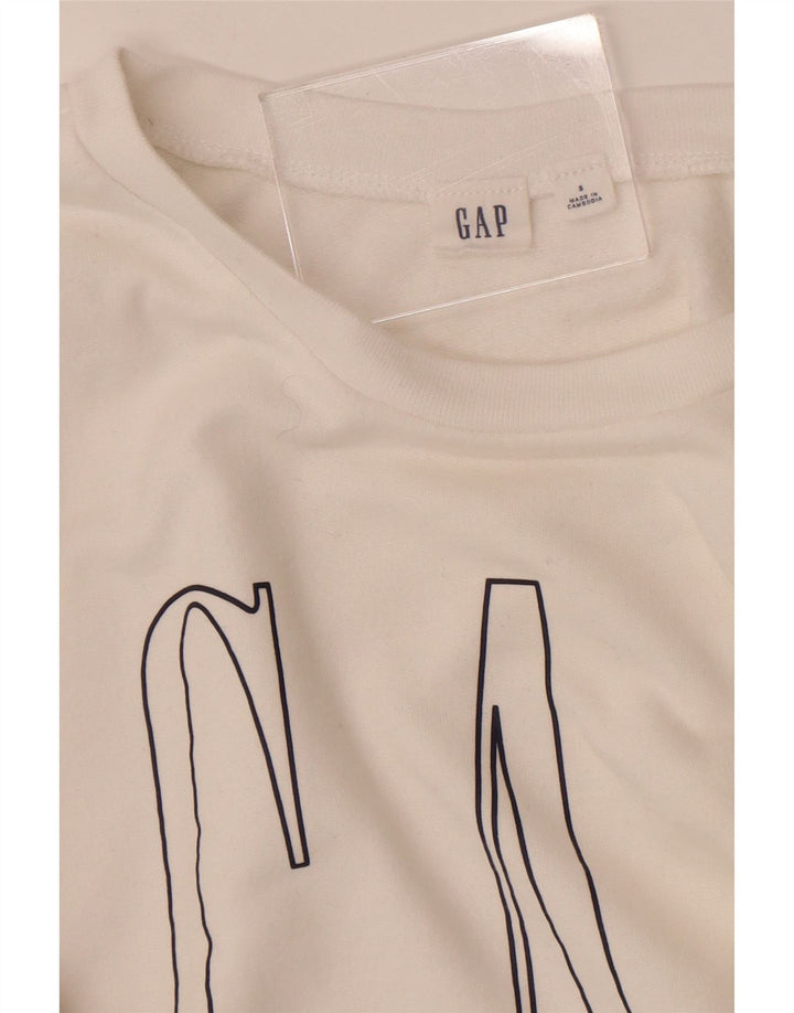 Gap Womens Graphic Oversized Sweatshirt Jumper UK 10 Small White