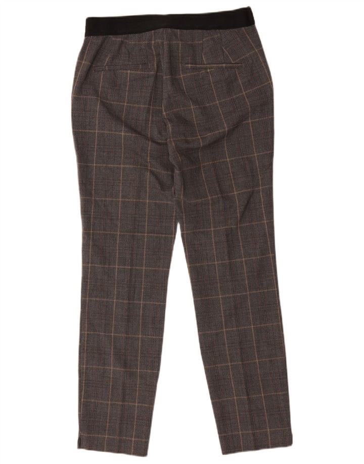 Zara Womens Slim Chino Trousers Medium W28 L26 Grey Check Polyester