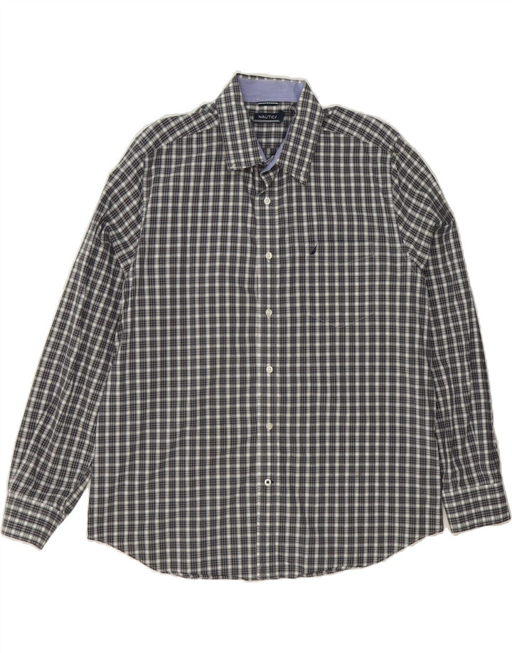 NAUTICA Mens Shirt XL Grey Check Vintage Nautica and Second-Hand Nautica from Messina Hembry 