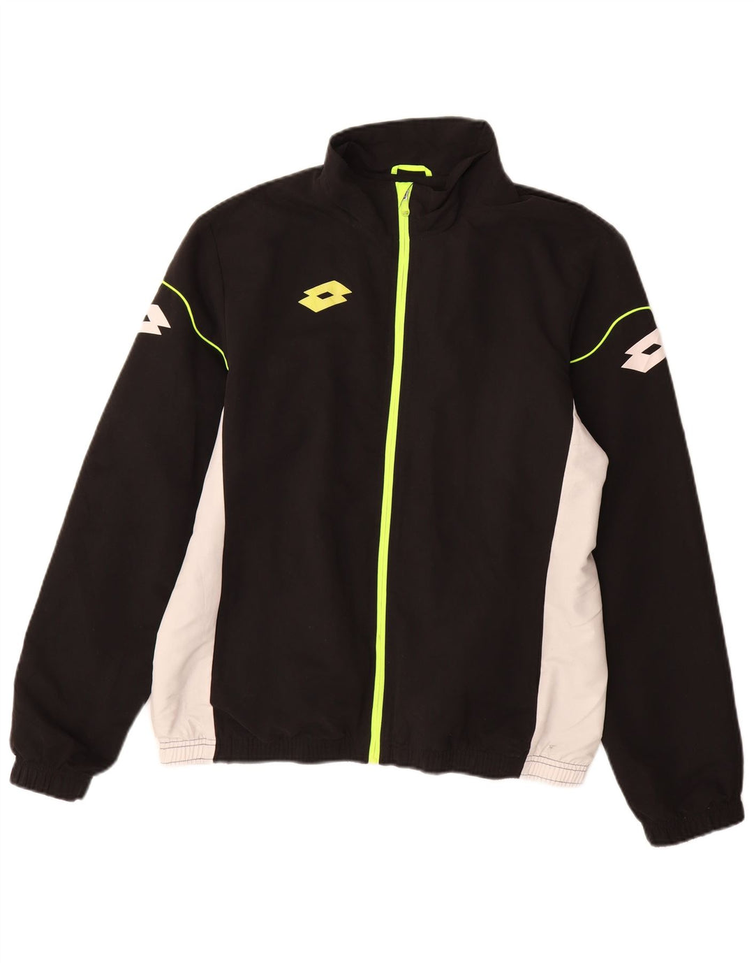 Lotto Mens Graphic Tracksuit Top Jacket Medium Black Colourblock Polyester