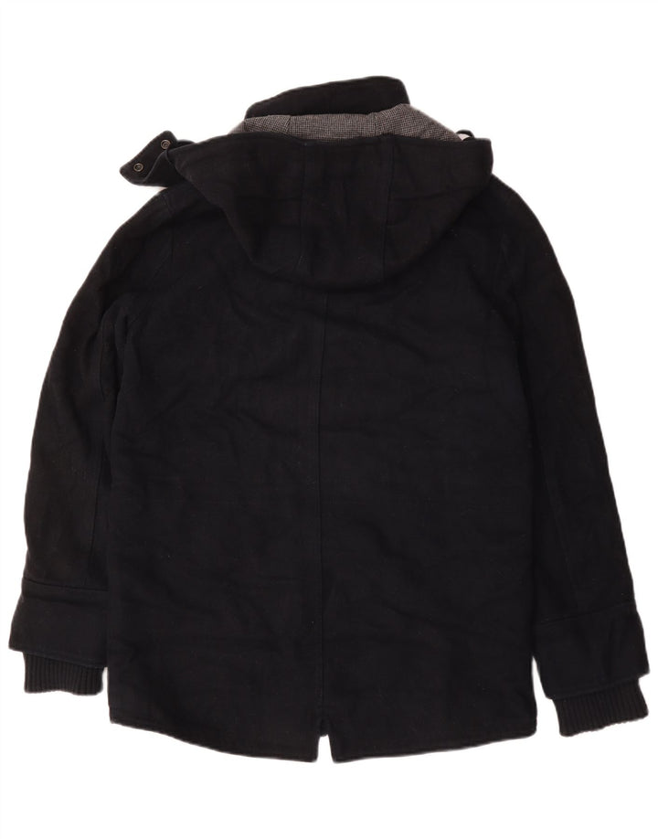 Superdry Mens Hooded Parka Jacket UK 36 Small Navy Blue Wool