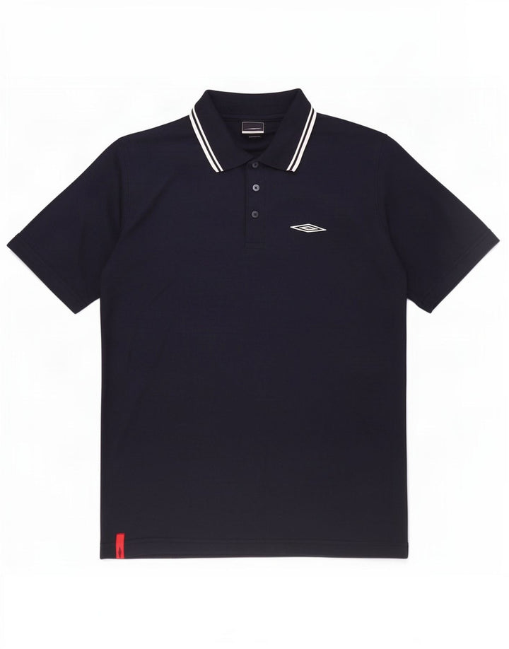 Umbro Mens Polo Shirt Medium Navy Blue Polyester
