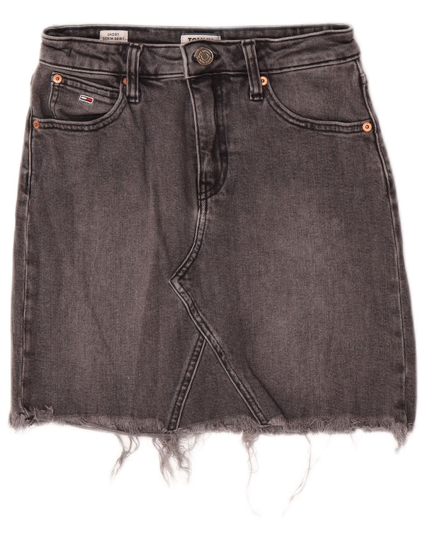 Tommy Hilfiger Womens Denim Skirt W24 XS Grey Cotton